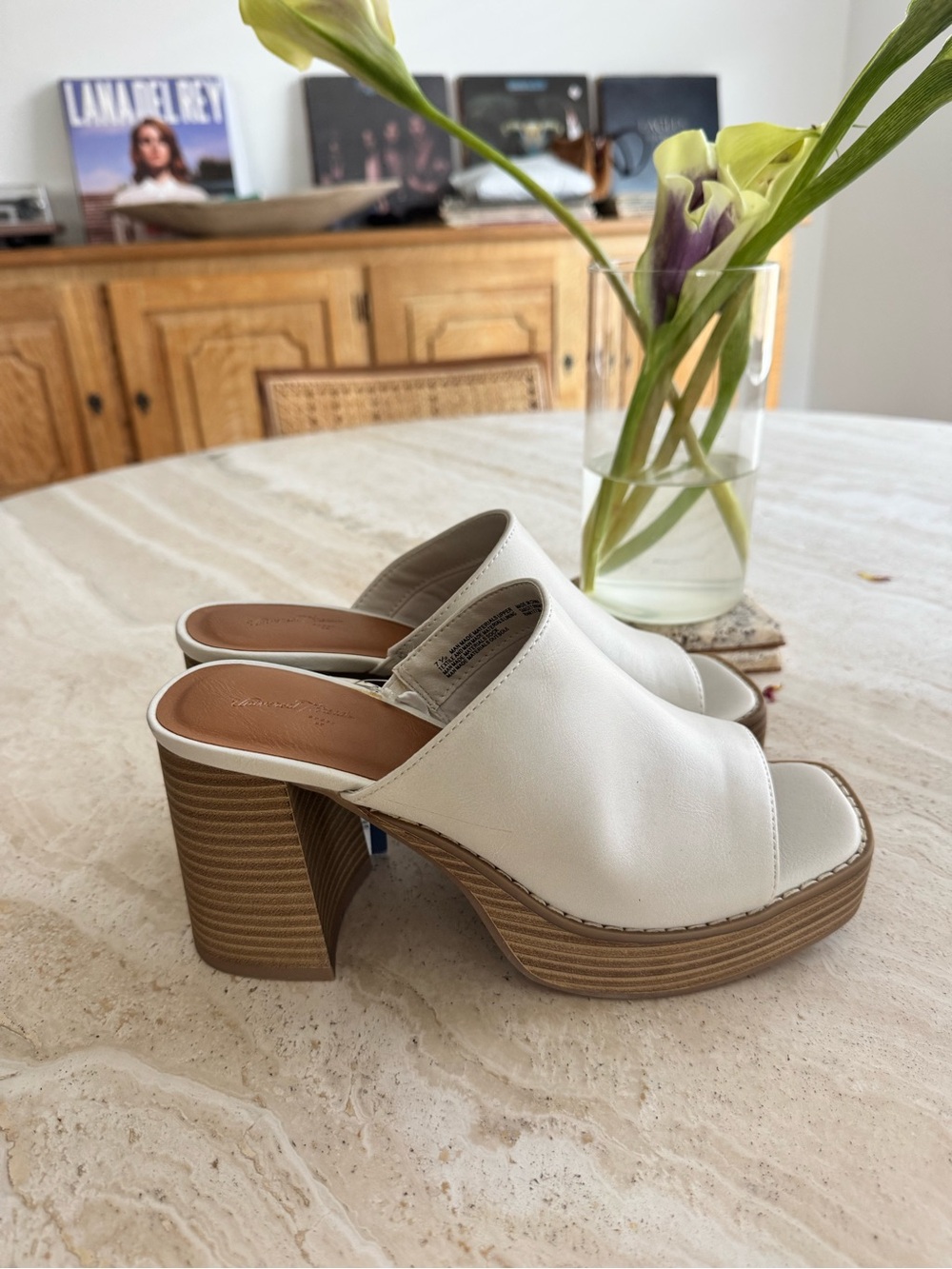 Target White Leather Platform Mule Sandals
